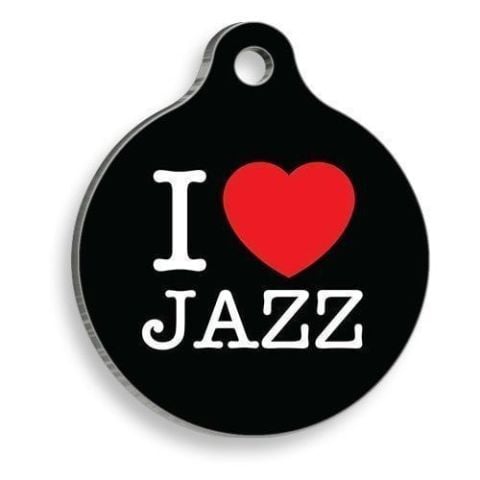 Black Jazz Round Cat and Dog Tag