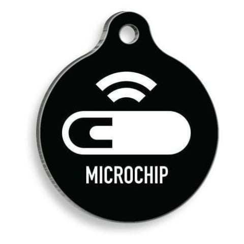 Runde Katzen- und Hundemarke mit Mikrochip