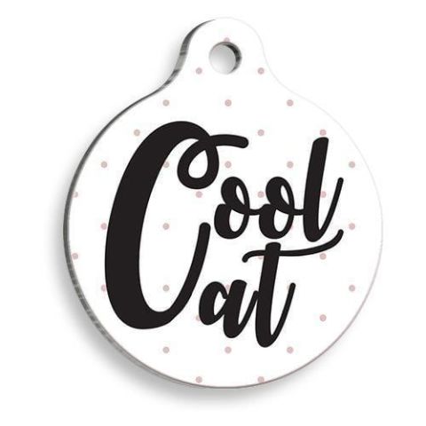 Cool Cat Round Cat Tag