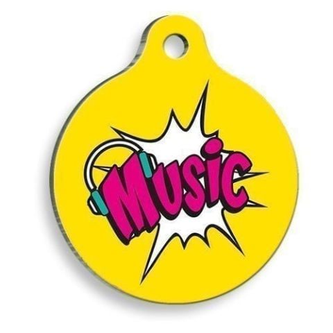 Music Round Cat and Dog Tag
