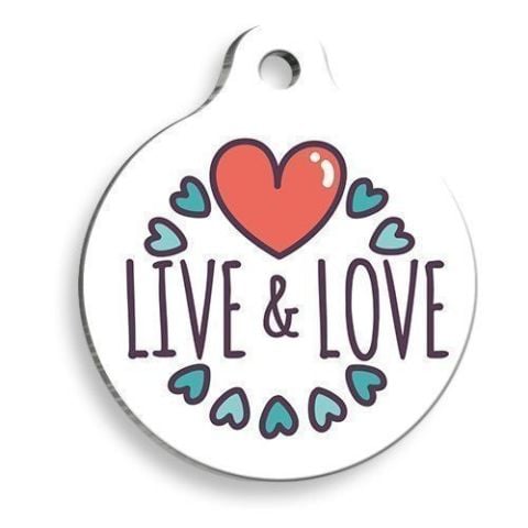 Runde Katzen- und Hundemarke von Live & Love
