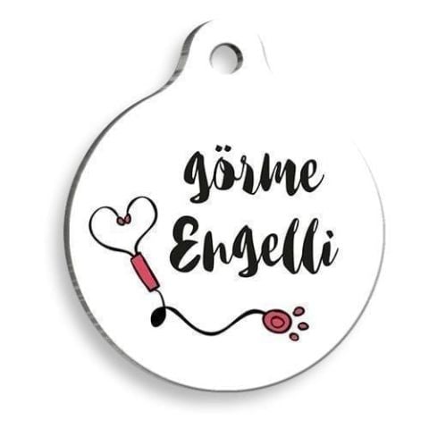 Weiße runde Katzen- und Hundemarke für Sehbehinderte