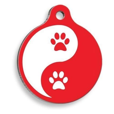 Zen Paw Red Round Cat and Dog Tag