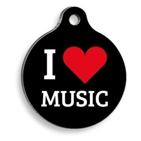 I Love Music Round Cat and Dog Tag