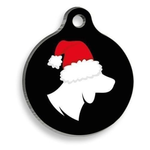Christmas Series Beagle Silhouette Round Cat and Dog Tag