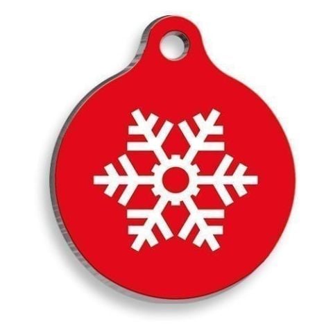 Christmas Series Snow Flake Round Cat and Dog Tag