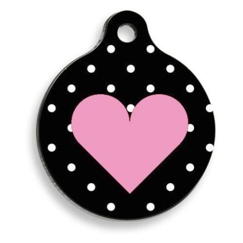 Rosa herzförmige runde Katzen- und Hundemarke