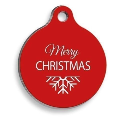 Christmas Series Merry Christmas Letter Round Cat and Dog Tag