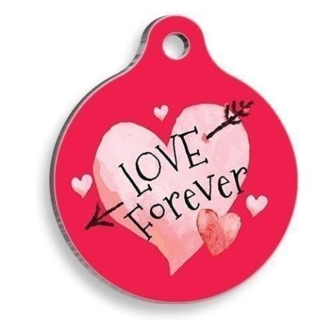 Runde Katzen- und Hundemarke „Endless Love“.