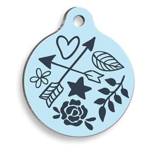 Runde Katzen- und Hundemarke mit Liebesmotiv