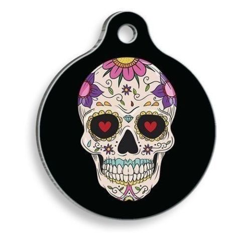 Skull Round Cat and Dog Tag