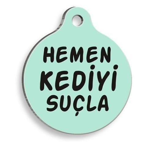 Runde Katzenmarke „Blame the Cat“.