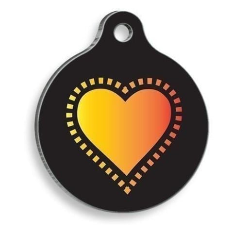 Runde Katzen- und Hundemarke mit Sonnenherz