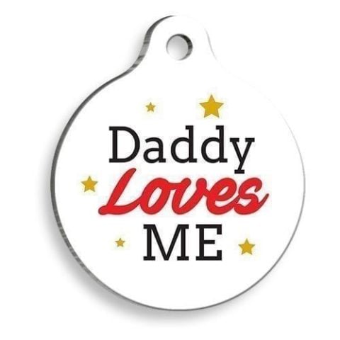 Papa weiße runde Katzen- und Hundemarke