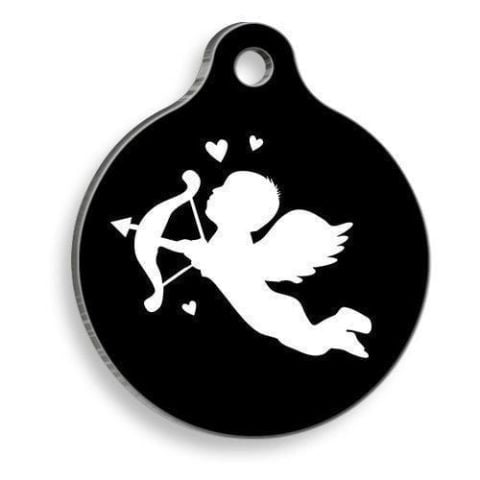 Eros schwarze runde Katzen- und Hundemarke