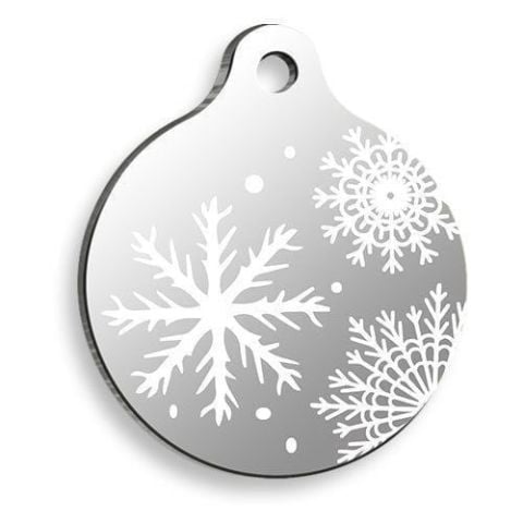 Christmas Series White Star Round Cat and Dog Tag