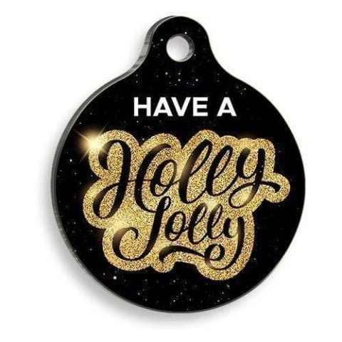 Christmas Series Have a Holly Jolly Round Cat and Dog Tag
