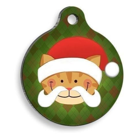 Christmas Series Santa Cat Round Cat Tag