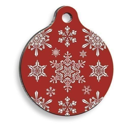 Weihnachtsserie, schneerot, runde Katzen- und Hundemarke