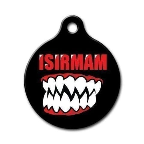 I Don't Bite Tooth Patterned Round Cat Dog Tag