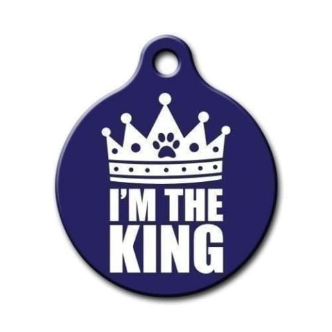 I'm The King Patterned Round Cat Dog Tag