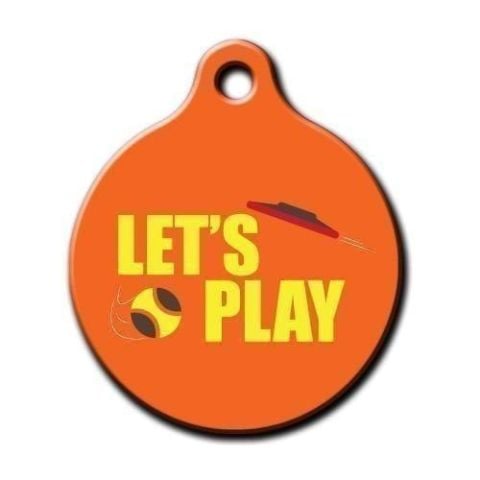 Lets Play Patterned Round Dog Tag
